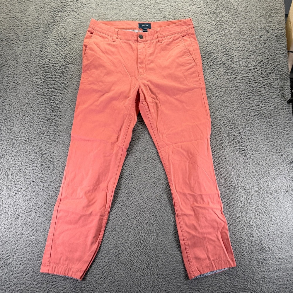 Taylrd Pant Men 33x30 Pink Cotton Chino Straight Leg Slim Business Career Preppy